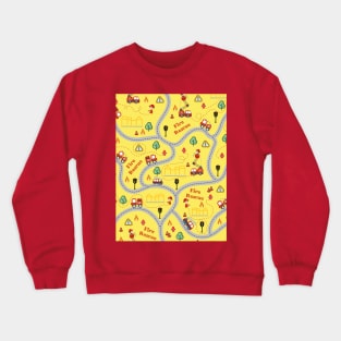 Fireman cute seamless kids pattern yellow Crewneck Sweatshirt